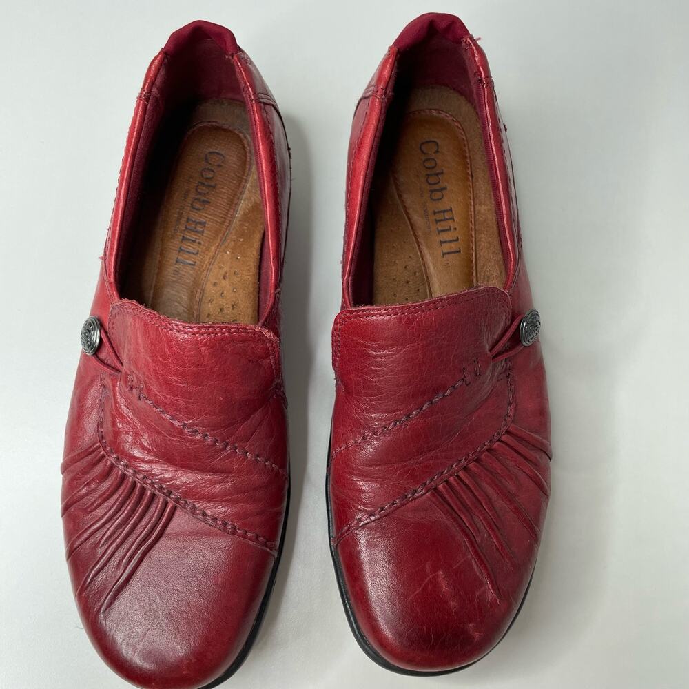 Cobb Hill New Balance Loafers Paulette Leather Slip On Women's Red 7 M Comfort - Picture 10 of 11